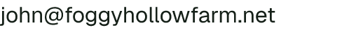 Email address for Foggy Hollow Farm