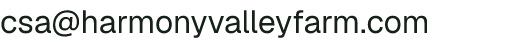 Email address for Harmony Valley Farm, LLC