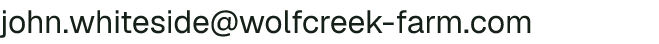 Email address for Wolf Creek Farm